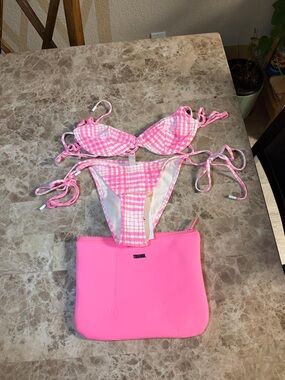 triangl swimwear Pink Gingham Two-Piece Bikini